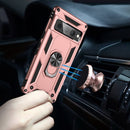 For Google Pixel 7 Pro Shockproof TPU + PC Protective Case with 360 Degree Rotating Holder(Rose Gold)