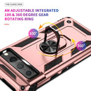 For Google Pixel 7 Pro Shockproof TPU + PC Protective Case with 360 Degree Rotating Holder(Rose Gold)