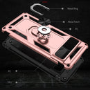 For Google Pixel 7 Pro Shockproof TPU + PC Protective Case with 360 Degree Rotating Holder(Rose Gold)