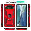 For Google Pixel 7 Pro Shockproof TPU + PC Protective Case with 360 Degree Rotating Holder(Red)