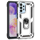 For Samsung Galaxy A23 Shockproof TPU + PC Phone Case with Holder(Silver)