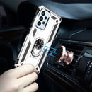For Samsung Galaxy A23 Shockproof TPU + PC Phone Case with Holder(Silver)