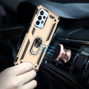 For Samsung Galaxy A23 Shockproof TPU + PC Phone Case with Holder(Gold)