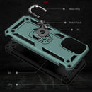 For Samsung Galaxy A23 Shockproof TPU + PC Phone Case with Holder(Dark Green)