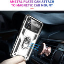 For Xiaomi Poco X4 Pro 5G Shockproof TPU + PC Phone Case with 360 Degrees Rotating Holder(Silver)