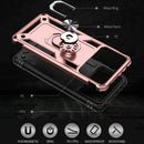 For Xiaomi Poco X4 Pro 5G Shockproof TPU + PC Phone Case with 360 Degrees Rotating Holder(Rose Gold)