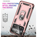 For Xiaomi Poco X4 Pro 5G Shockproof TPU + PC Phone Case with 360 Degrees Rotating Holder(Rose Gold)