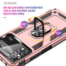 For Xiaomi Poco X4 Pro 5G Shockproof TPU + PC Phone Case with 360 Degrees Rotating Holder(Rose Gold)