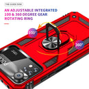 For Xiaomi Poco X4 Pro 5G Shockproof TPU + PC Phone Case with 360 Degrees Rotating Holder(Red)