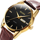 OLEVS 6898 Men Fashion Waterproof Dual Calendar Quartz Watch(Brown Black)