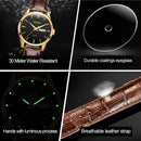 OLEVS 6898 Men Fashion Waterproof Dual Calendar Quartz Watch(Brown Black)