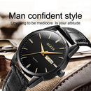 OLEVS 6898 Men Fashion Waterproof Dual Calendar Quartz Watch(Brown Black)