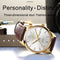 OLEVS 6898 Men Fashion Waterproof Dual Calendar Quartz Watch(Brown White)