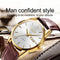OLEVS 6898 Men Fashion Waterproof Dual Calendar Quartz Watch(Brown White)