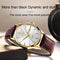 OLEVS 6898 Men Fashion Waterproof Dual Calendar Quartz Watch(Brown White)