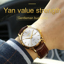 OLEVS 6898 Men Fashion Waterproof Dual Calendar Quartz Watch(Brown White)