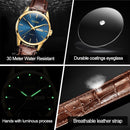 OLEVS 6898 Men Fashion Waterproof Dual Calendar Quartz Watch(Brown Blue)