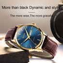 OLEVS 6898 Men Fashion Waterproof Dual Calendar Quartz Watch(Brown Blue)