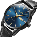 OLEVS 6898 Men Fashion Waterproof Dual Calendar Quartz Watch(Black Blue)