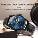OLEVS 6898 Men Fashion Waterproof Dual Calendar Quartz Watch(Black Blue)