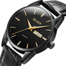 OLEVS 6898 Men Fashion Waterproof Dual Calendar Quartz Watch(Black)
