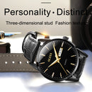 OLEVS 6898 Men Fashion Waterproof Dual Calendar Quartz Watch(Black)