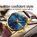 OLEVS 6898 Men Fashion Waterproof Dual Calendar Quartz Watch(Black)