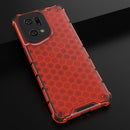 For OPPO Find X5 Pro Shockproof Honeycomb PC + TPU Phone Case(Red)