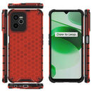 For OPPO Realme C35 Shockproof Honeycomb PC + TPU Phone Case(Red)