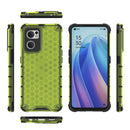 For OPPO Reno7 5G Global / Find X5 Lite Shockproof Honeycomb PC + TPU Phone Case(Green)