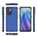 For OPPO Reno7 5G Global / Find X5 Lite Shockproof Honeycomb PC + TPU Phone Case(Blue)