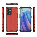 For OPPO Reno7 5G Global / Find X5 Lite Shockproof Honeycomb PC + TPU Phone Case(Red)