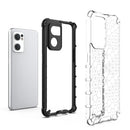For OPPO Reno7 5G Global / Find X5 Lite Shockproof Honeycomb PC + TPU Phone Case(Black)
