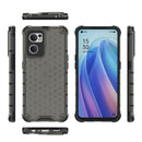 For OPPO Reno7 5G Global / Find X5 Lite Shockproof Honeycomb PC + TPU Phone Case(Black)