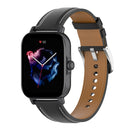 20mm Universal Genuine Leather Watch Band(Black)