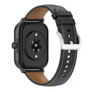 20mm Universal Genuine Leather Watch Band(Black)