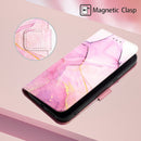 For Motorola Moto G22 PT003 Marble Pattern Flip Leather Phone Case(Pink Purple Gold LS001)
