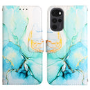 For Motorola Moto G22 PT003 Marble Pattern Flip Leather Phone Case(Green LS003)