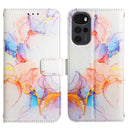 For Motorola Moto G22 PT003 Marble Pattern Flip Leather Phone Case(Galaxy Marble White LS004)