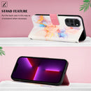For Motorola Moto G22 PT003 Marble Pattern Flip Leather Phone Case(Galaxy Marble White LS004)