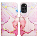 For Motorola Moto G22 PT003 Marble Pattern Flip Leather Phone Case(Rose Gold LS005)