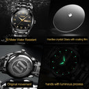 OLEVS 8691 Men Business Luminous Dual Calendar Design Waterproof Quartz Watch(Black)