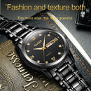 OLEVS 8691 Men Business Luminous Dual Calendar Design Waterproof Quartz Watch(Silver Gold Black)