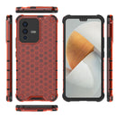 For vivo S12 / V23 5G Shockproof Honeycomb PC + TPU Phone Case(Red)