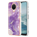 For Nokia G20 / G10 Electroplating Marble Pattern Dual-side IMD TPU Phone Case(Purple 002)