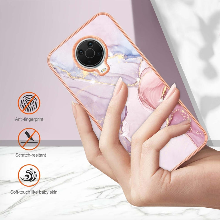For Nokia G20 / G10 Electroplating Marble Pattern Dual-side IMD TPU Phone Case(Rose Gold 005)