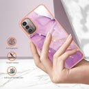 For Nokia G21 / G11 Electroplating Marble Pattern Dual-side IMD TPU Phone Case(Purple 001)