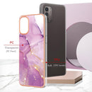 For Nokia G21 / G11 Electroplating Marble Pattern Dual-side IMD TPU Phone Case(Purple 001)