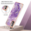 For Nokia G21 / G11 Electroplating Marble Pattern Dual-side IMD TPU Phone Case(Purple 002)