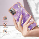 For Nokia G21 / G11 Electroplating Marble Pattern Dual-side IMD TPU Phone Case(Purple 002)